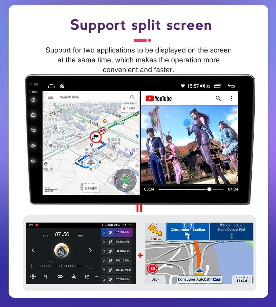 EWLSAC Android 12 Car Stereo Radio GPS Navigation 9.7 Inch Compatible for 2009-2014 Ford F150, Built-in Carplay+Android Auto/2+32G, Bluetooth, WiFi, Backup Camera, Mirror Link