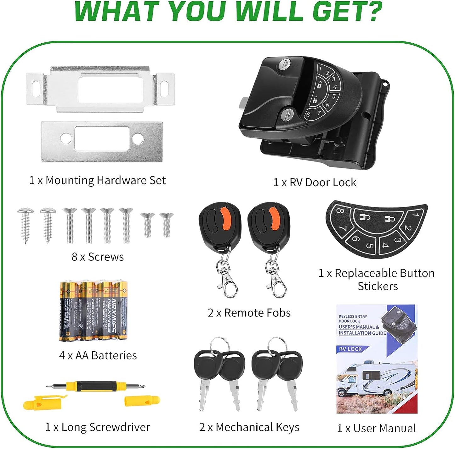 CARPARTSX RV Keyless Entry Door Lock