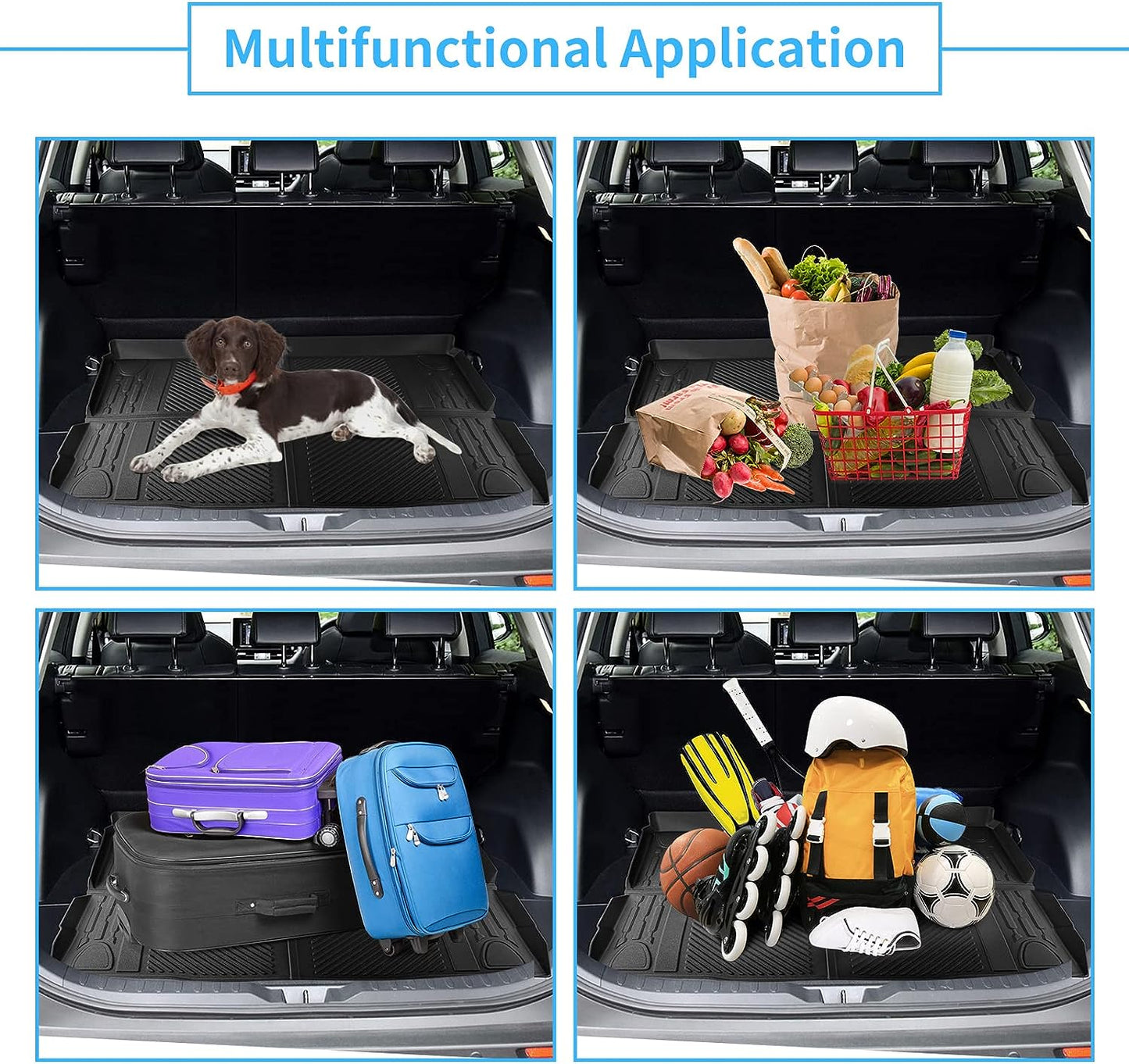 EWLSAC Fit 2021 2022 Ford Bronco Cargo Liners All-Weather TPE Waterproof Rear Trunk Tray Cargo Mats for Ford Bronco Accessories 4 Doors (Not Fit Bronco Sport)