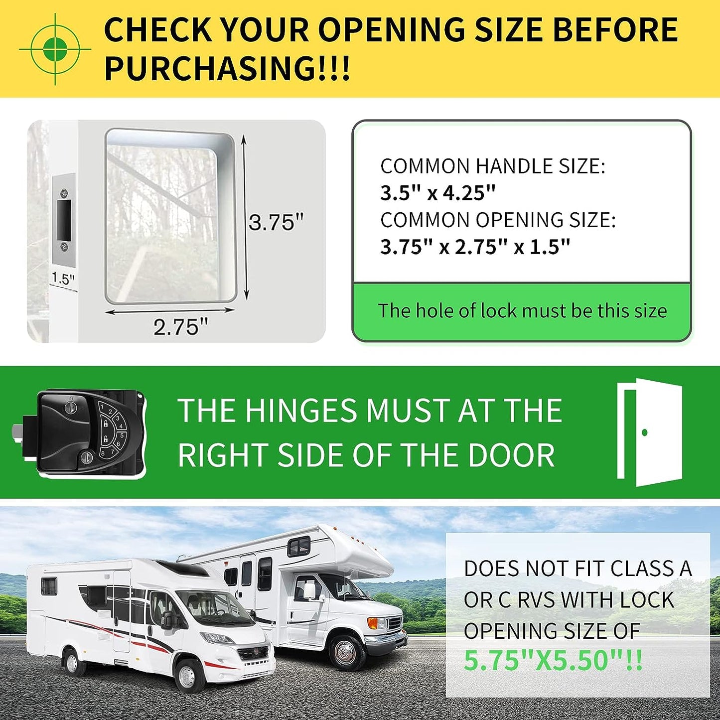 CARPARTSX RV Keyless Entry Door Lock