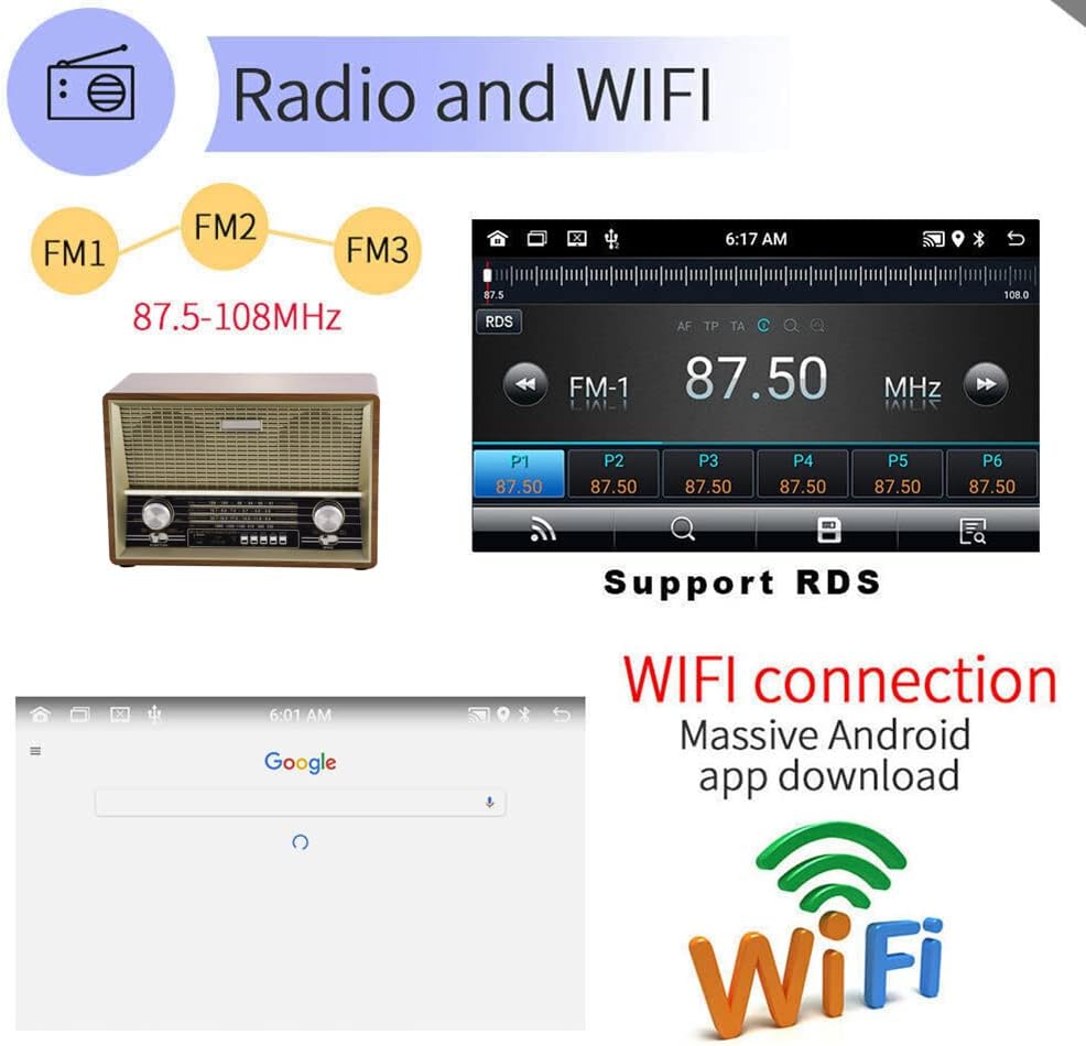EWLSAC Android 11 Car Stereo Radio Player for Toyota Camry 2000-2006 2GB (RAM)+32GB (ROM) 9 inch Touch Screen Car Audio Receiver with GPS Navigation Bluetooth Head Unit Supports Backup Camera
