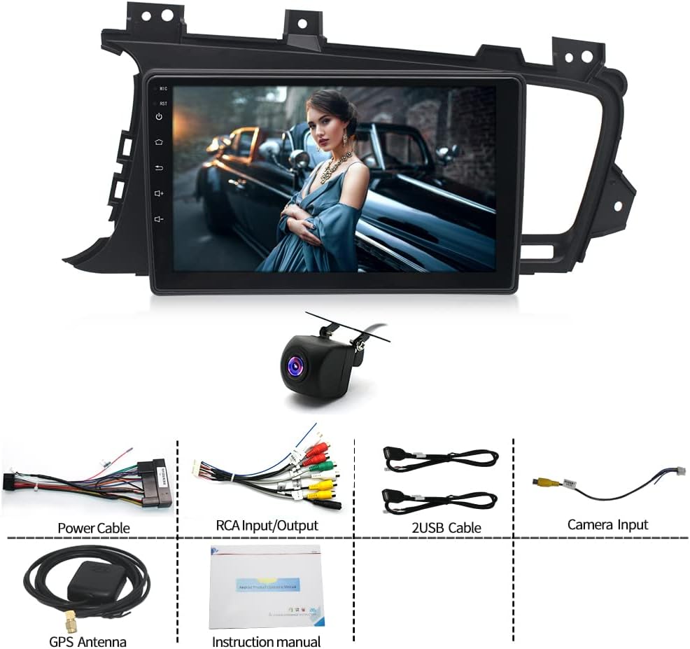 EWLSAC Android 11 Car Stereo Radio Player for KIA Optima K5 2011-2015 2GB (RAM)+32GB (ROM) 9 inch Touch Screen Car Audio Receiver with GPS Navigation Bluetooth Head Unit Supports Backup Camera
