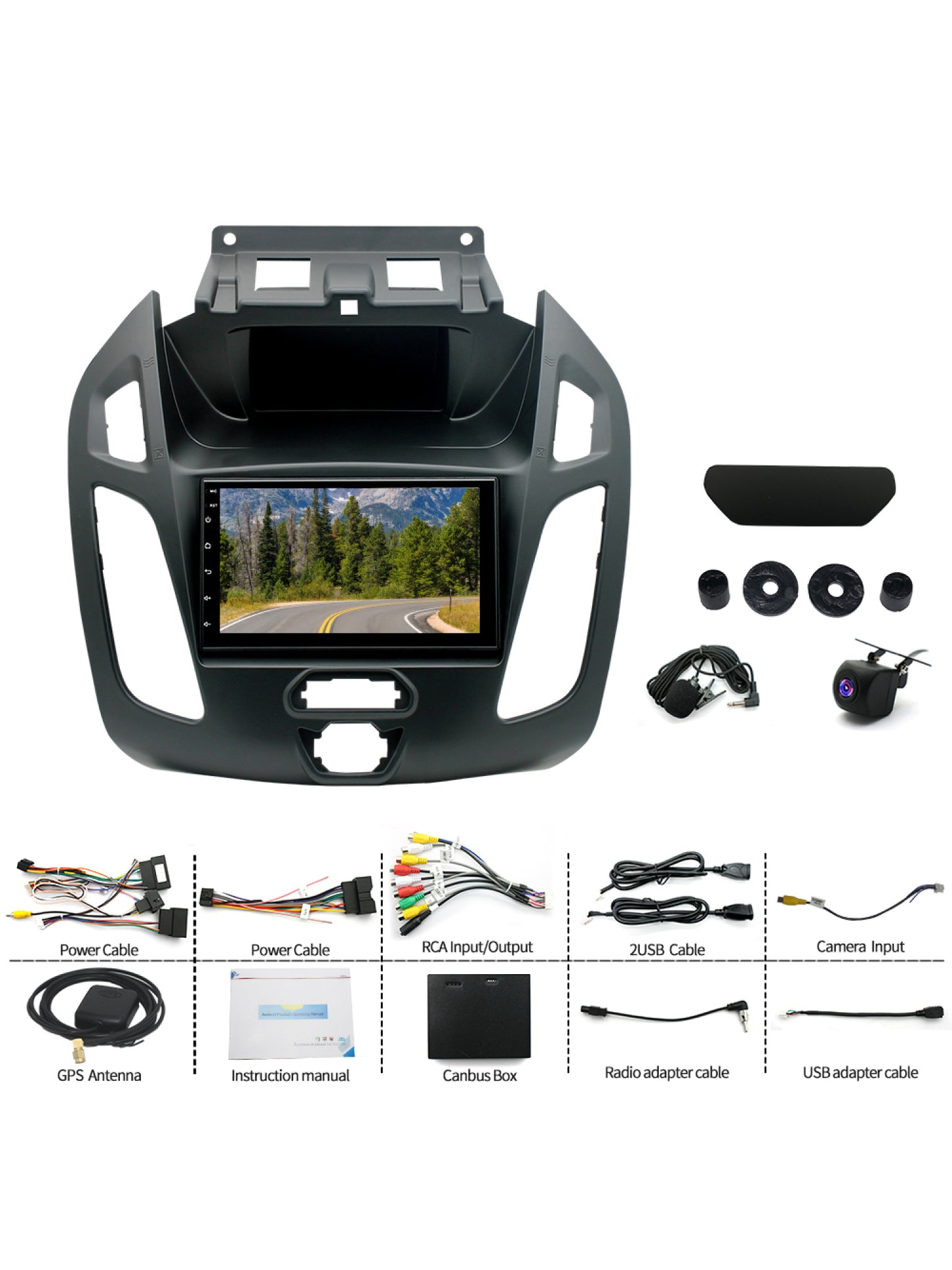 7'' Android 13 Support Carplay Car Stereo Radio For Ford Transit Connect 2014-18