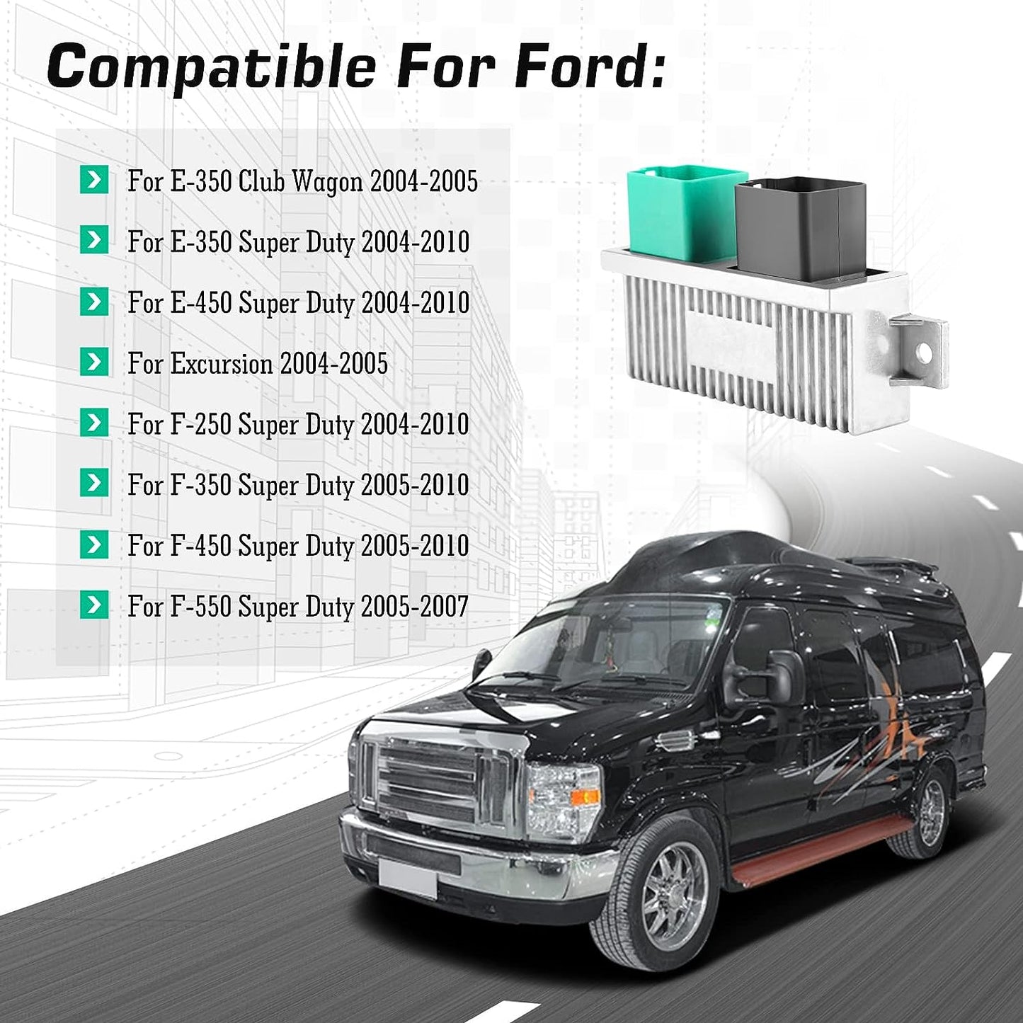 EWLSAC Glow Plug Control Module Switch and Glow Plug Harness with 8 pcs Glow Plugs For Ford E350 F250 F350 F450 F550 Super Duty E350 Club Wagon E450 Super Duty Excursion YC3Z-12B533-AA 5C3Z-12A690-A