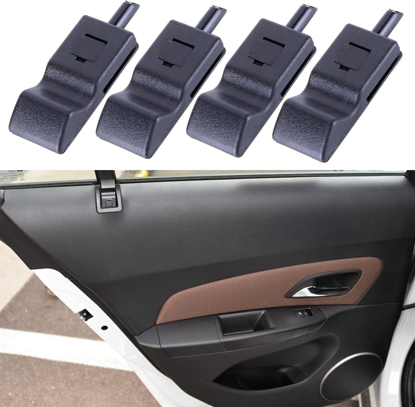 EWLSAC Door Lock Knobs Front/Rear Fits for Chevy/GMC Silverado/Sierra 2007-2013, Front Rear Driver Passenger Side Black Replaces 15844616