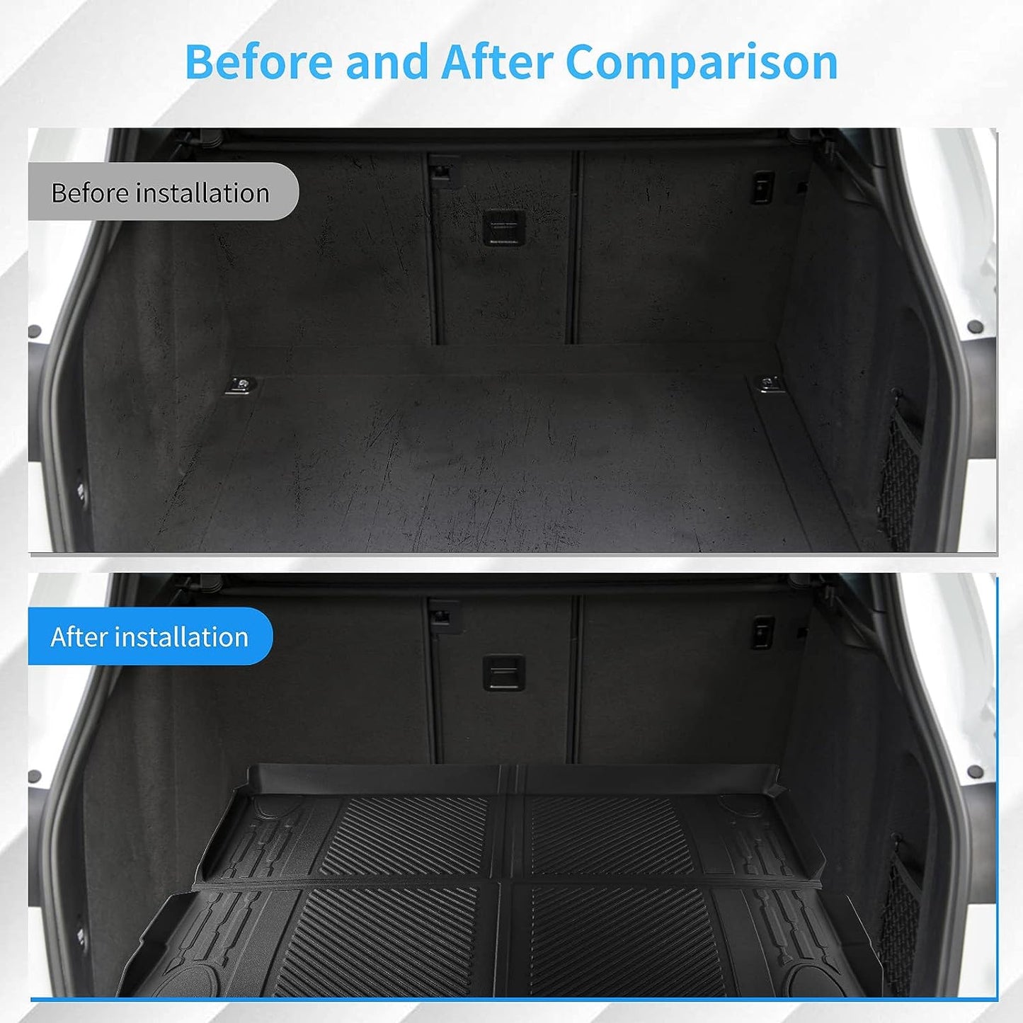 EWLSAC Fit 2021 2022 Ford Bronco Cargo Liners All-Weather TPE Waterproof Rear Trunk Tray Cargo Mats for Ford Bronco Accessories 4 Doors (Not Fit Bronco Sport)