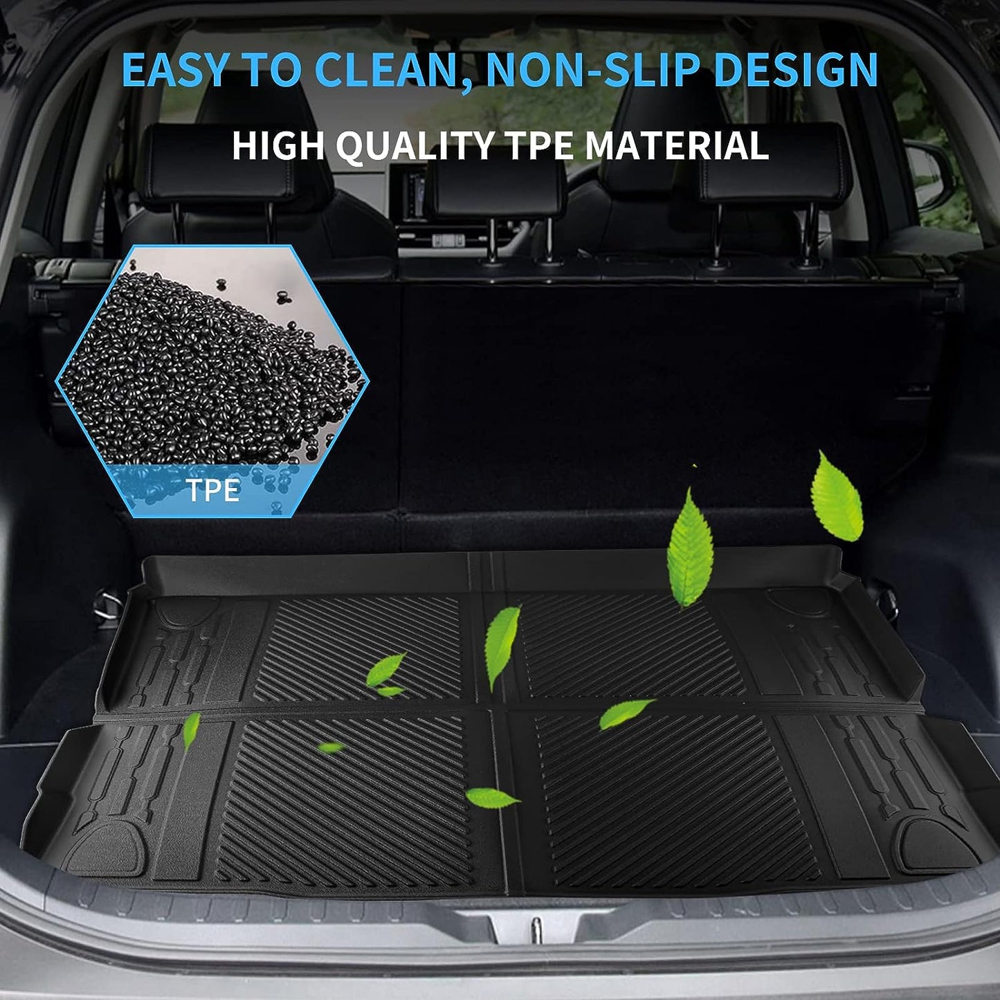EWLSAC Fit 2021 2022 Ford Bronco Cargo Liners All-Weather TPE Waterproof Rear Trunk Tray Cargo Mats for Ford Bronco Accessories 4 Doors (Not Fit Bronco Sport)