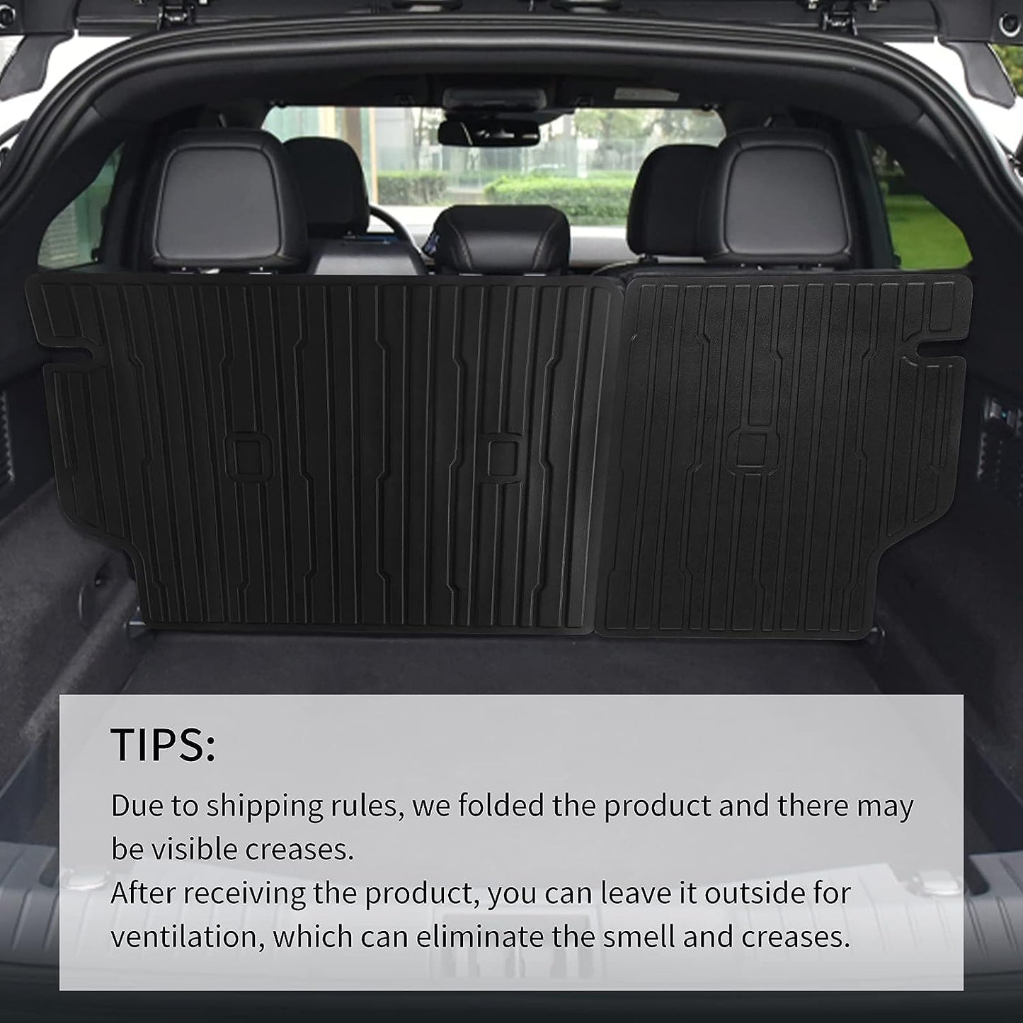 EWLSAC Back Seat Cover Protector for Ford Mustang Mach-E Accessories 2021 2022, Waterproof Second Row Seats Back Cover Cargo Mat Waterproof TPE Pet Mat Cargo Trunk Liner Rear Cargo Liner Mat