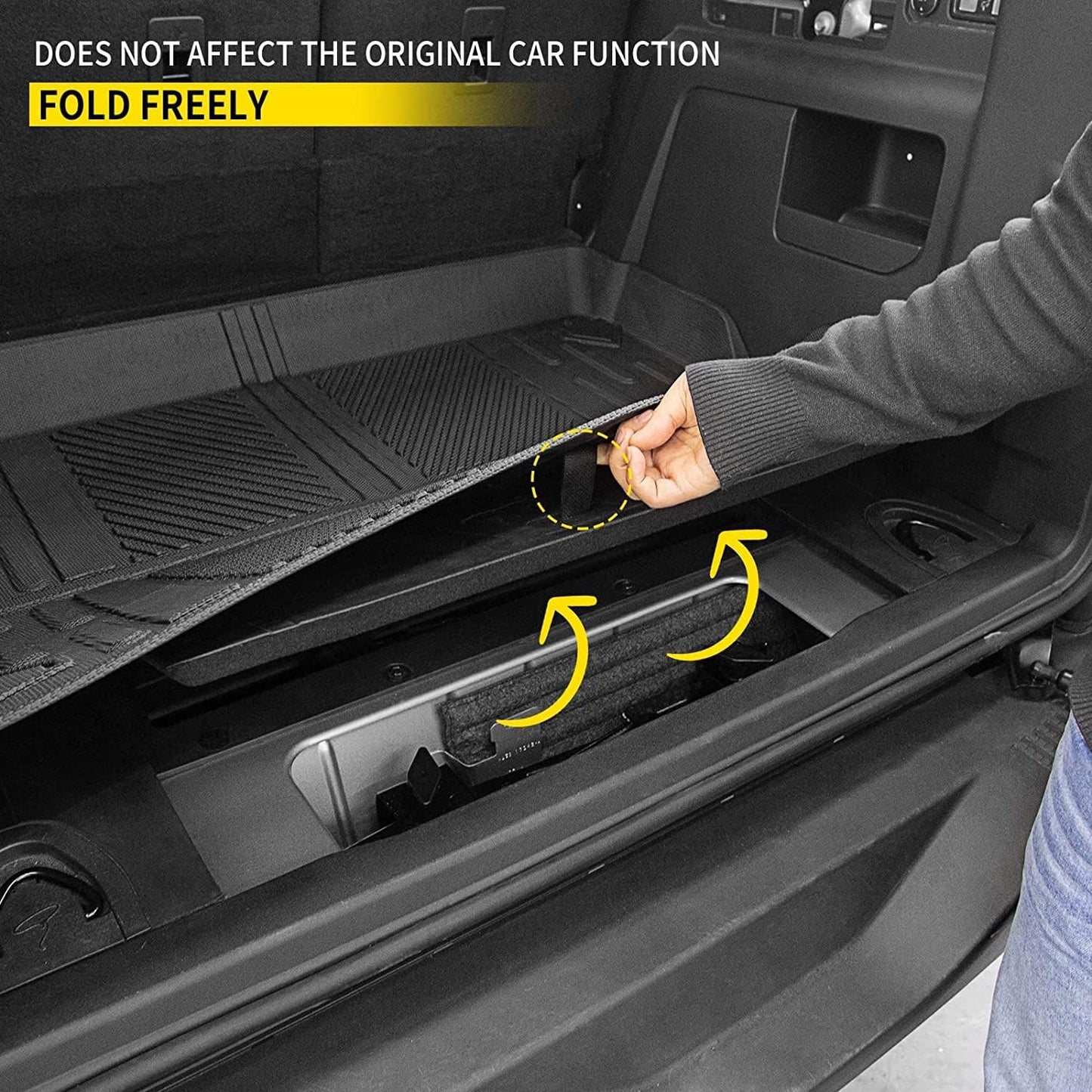 EWLSAC Fit 2021 2022 Ford Bronco Cargo Liners All-Weather TPE Waterproof Rear Trunk Tray Cargo Mats for Ford Bronco Accessories 4 Doors (Not Fit Bronco Sport)